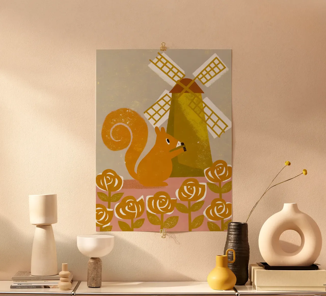 Scoiattolo del mulino a vento poster da THE LATEST SHOP