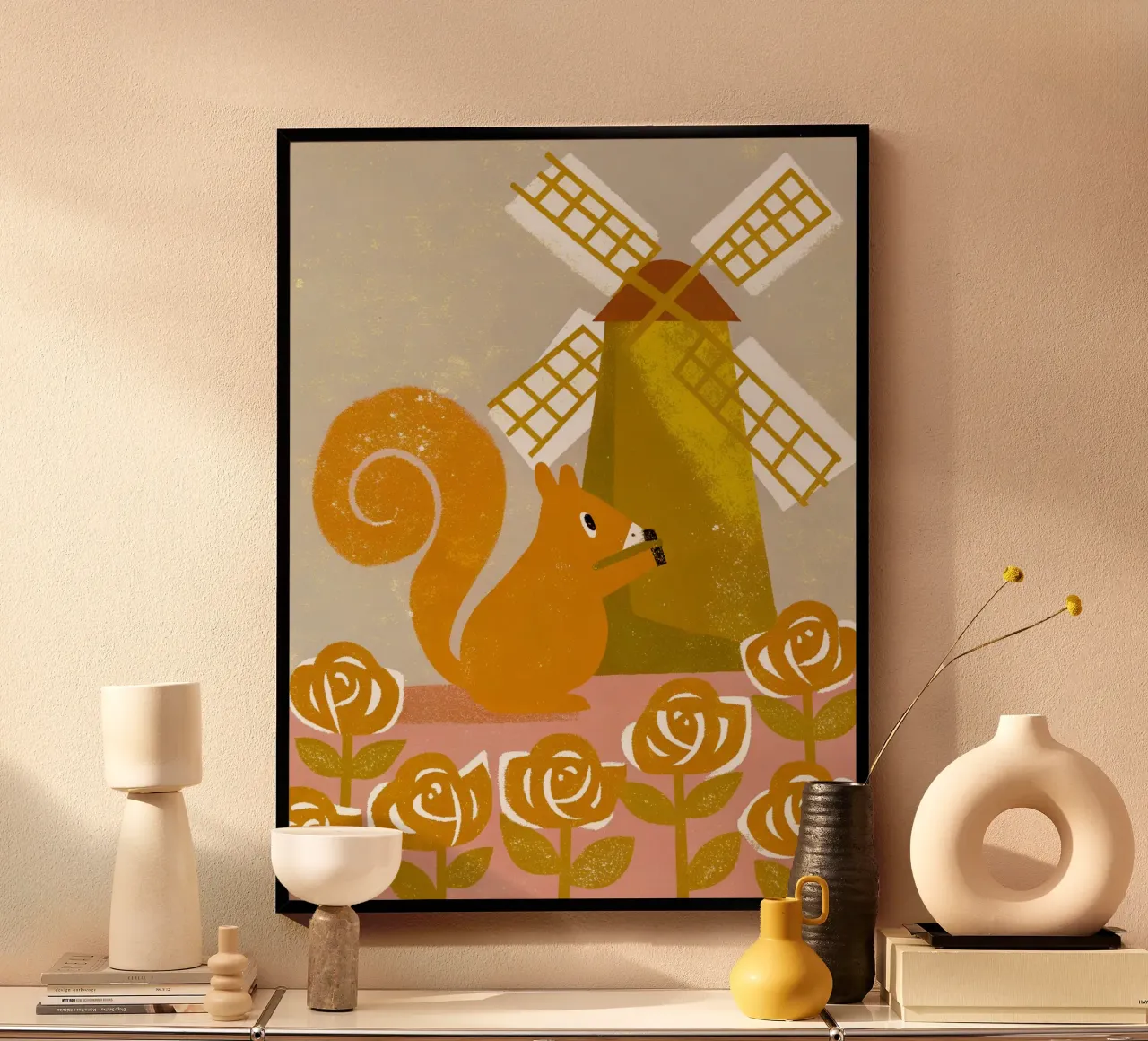 Scoiattolo del mulino a vento poster da THE LATEST SHOP