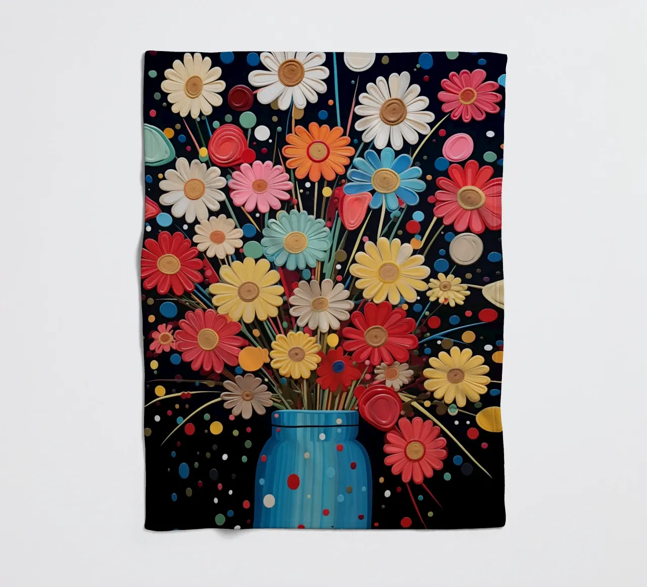 Un vaso con fiori coperta in pile da Imagine