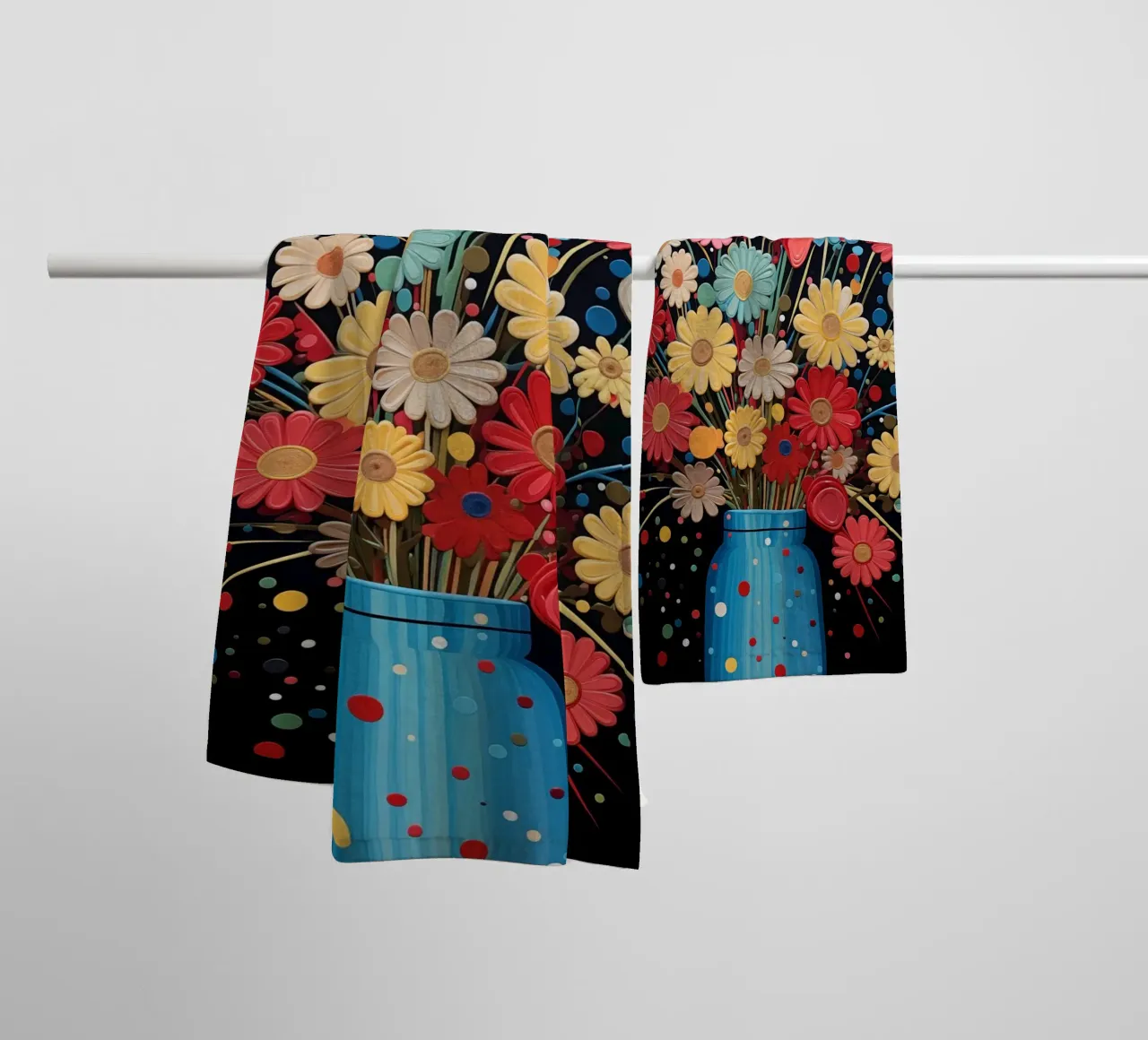 Un vaso con fiori asciugamano da bagno da Imagine