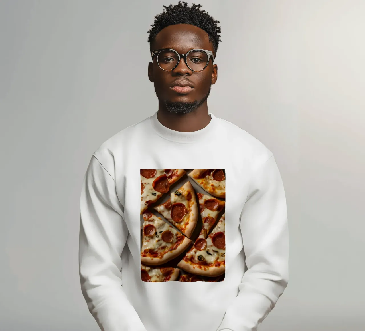 Un delizioso spalmare di fette di pizza al salame piccante felpa da DesignDoodle