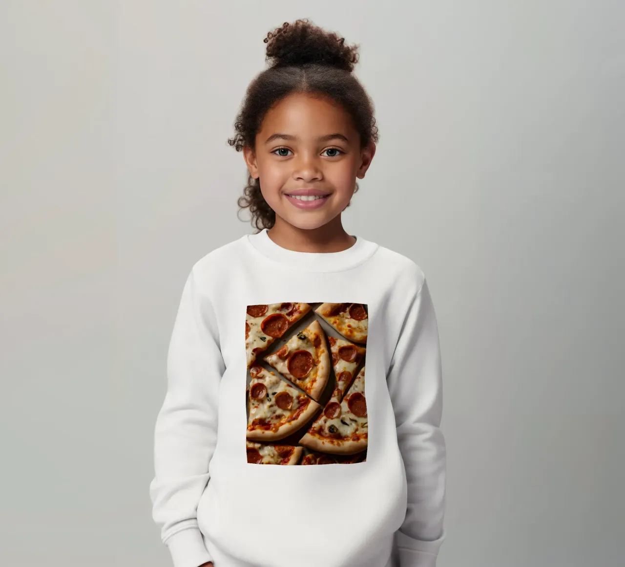 Un delizioso spalmare di fette di pizza al salame piccante felpa bambino da DesignDoodle