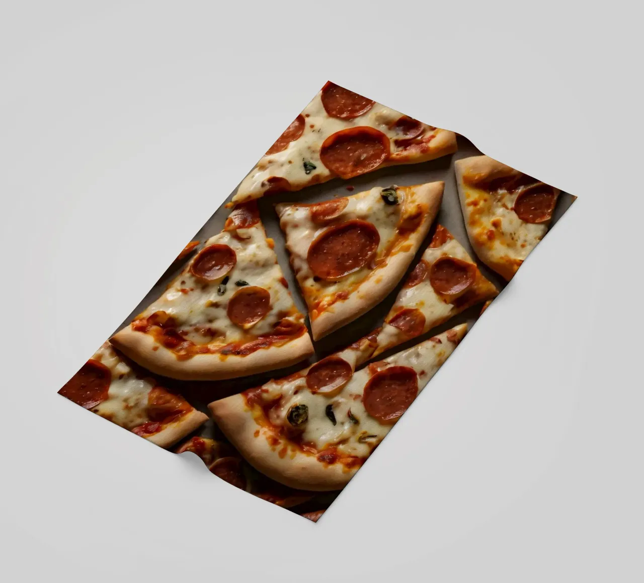 Un delizioso spalmare di fette di pizza al salame piccante telo mare da DesignDoodle