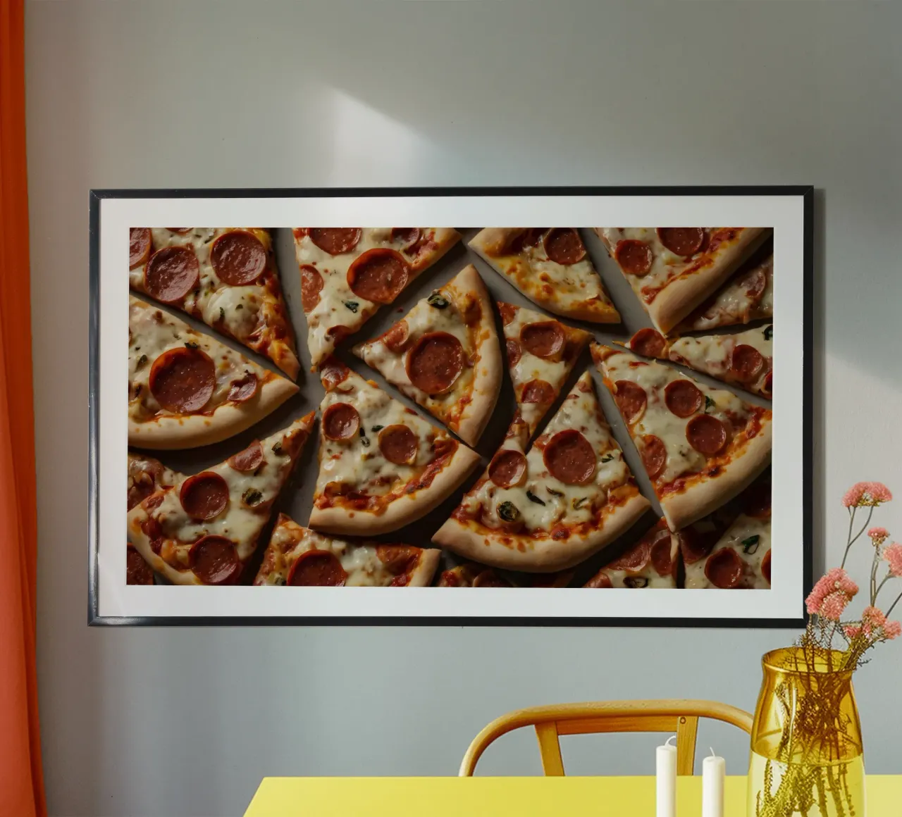 Un delizioso spalmare di fette di pizza al salame piccante carta hahnemühle da DesignDoodle