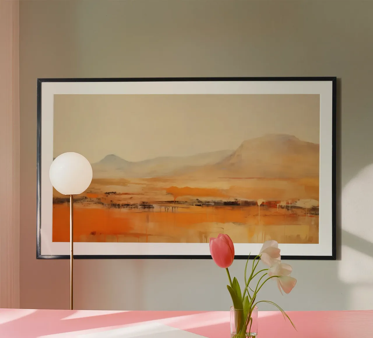 Paesaggio di montagna poster con telaio in plastica da Imagine