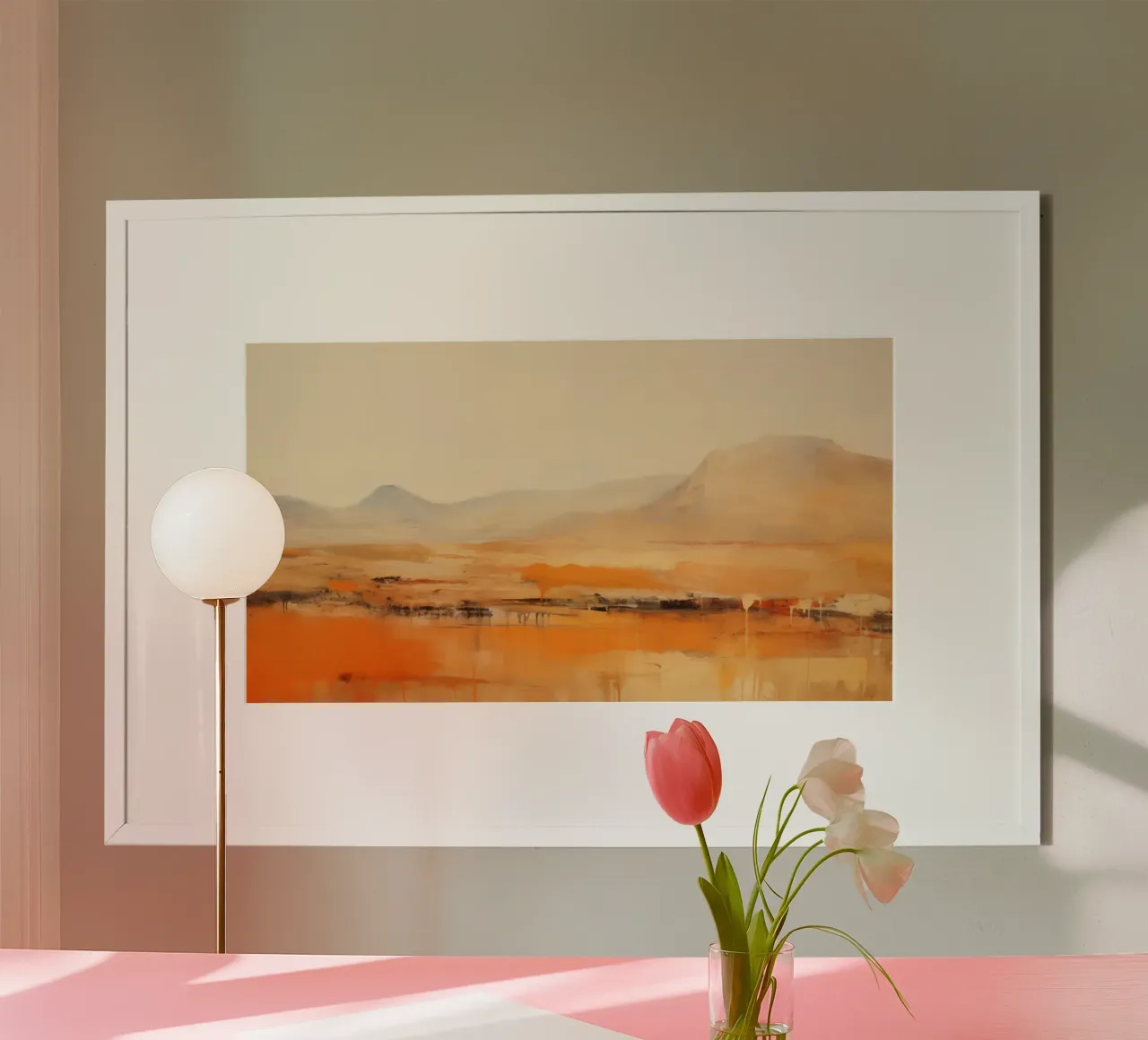 Paesaggio di montagna poster con telaio in plastica da Imagine