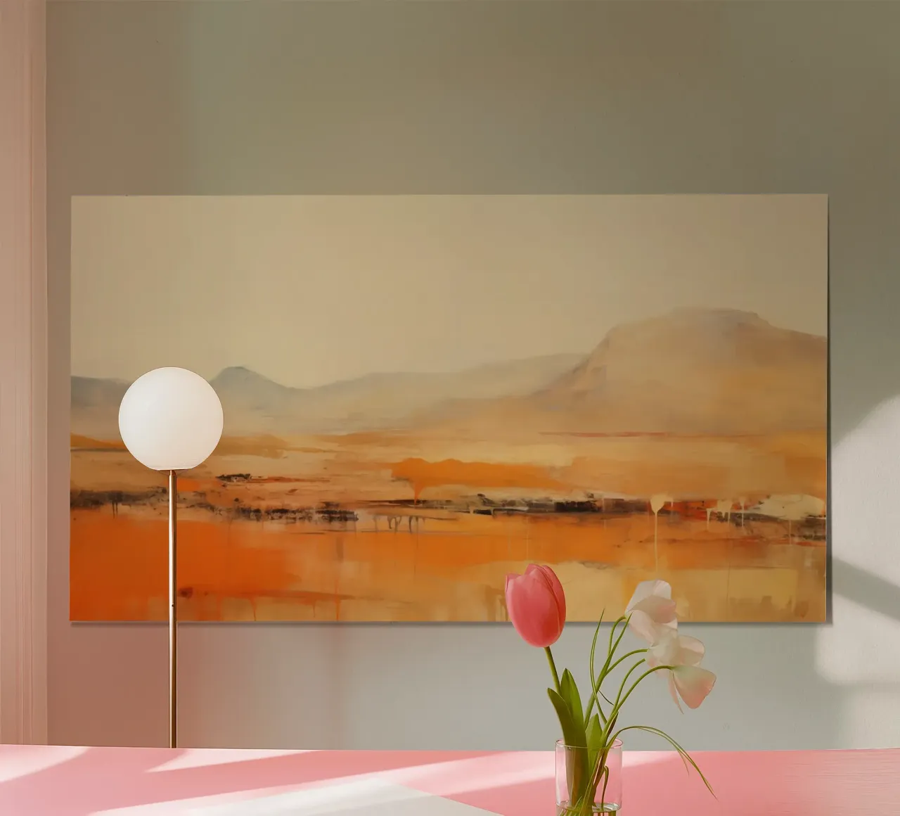 Paesaggio di montagna poster con telaio in plastica da Imagine