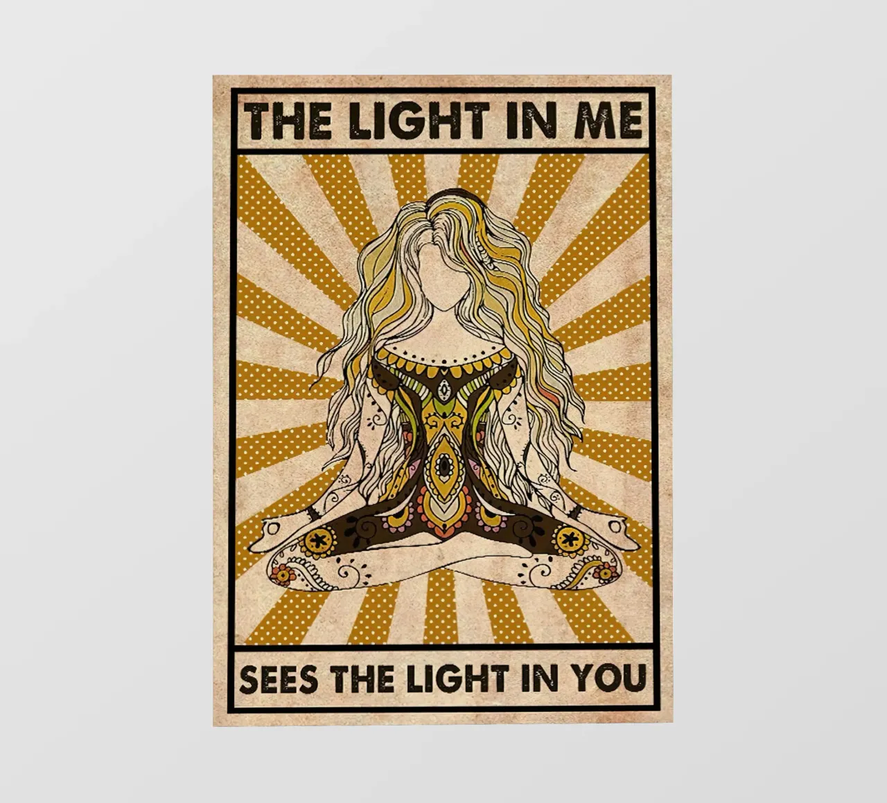 Das Licht in mir sieht das Licht in dir Poster Yoga Backlit Folie von Aaronshop