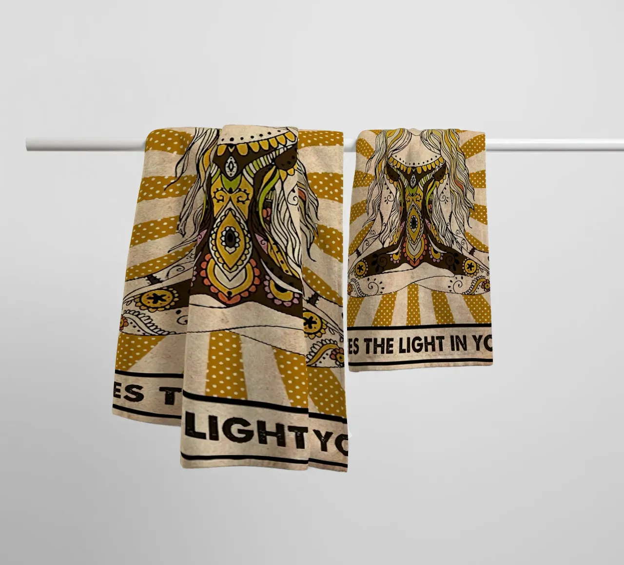 Das Licht in mir sieht das Licht in dir Poster Yoga Handtuch von Aaronshop