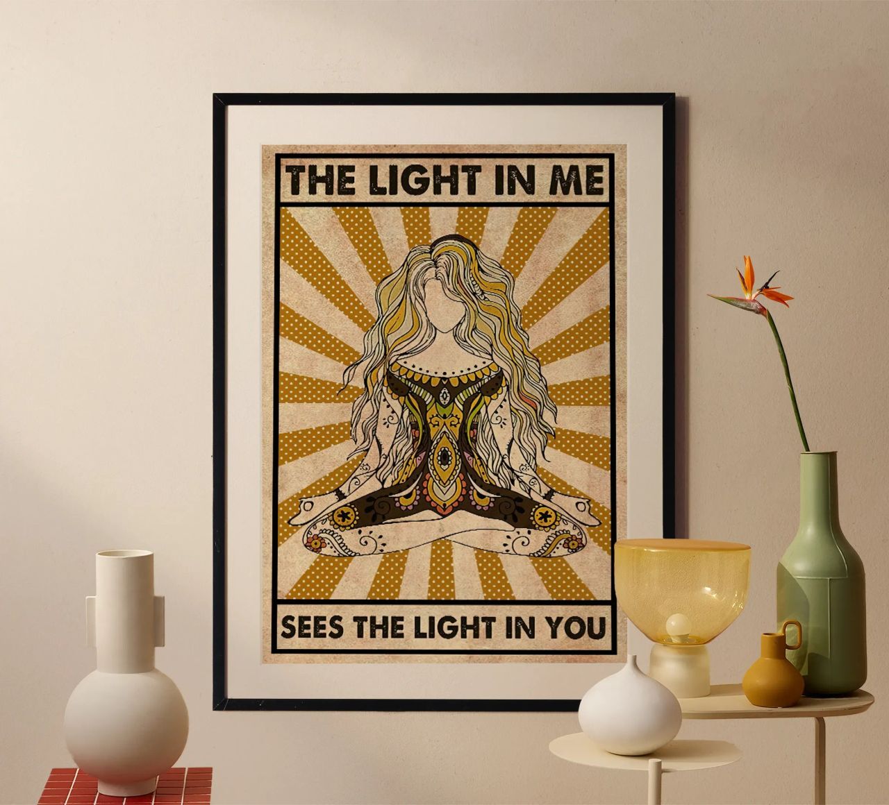 Het licht in mij ziet het licht in jou Poster Yoga poster van Aaronshop