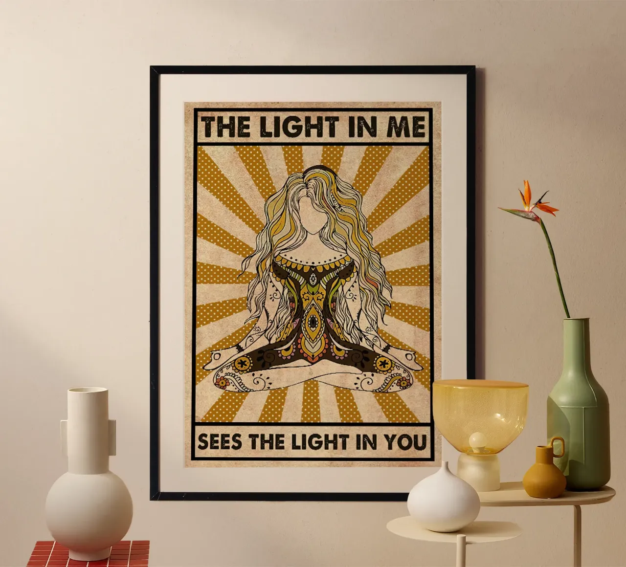 Das Licht in mir sieht das Licht in dir Poster Yoga Hahnemühle von Aaronshop