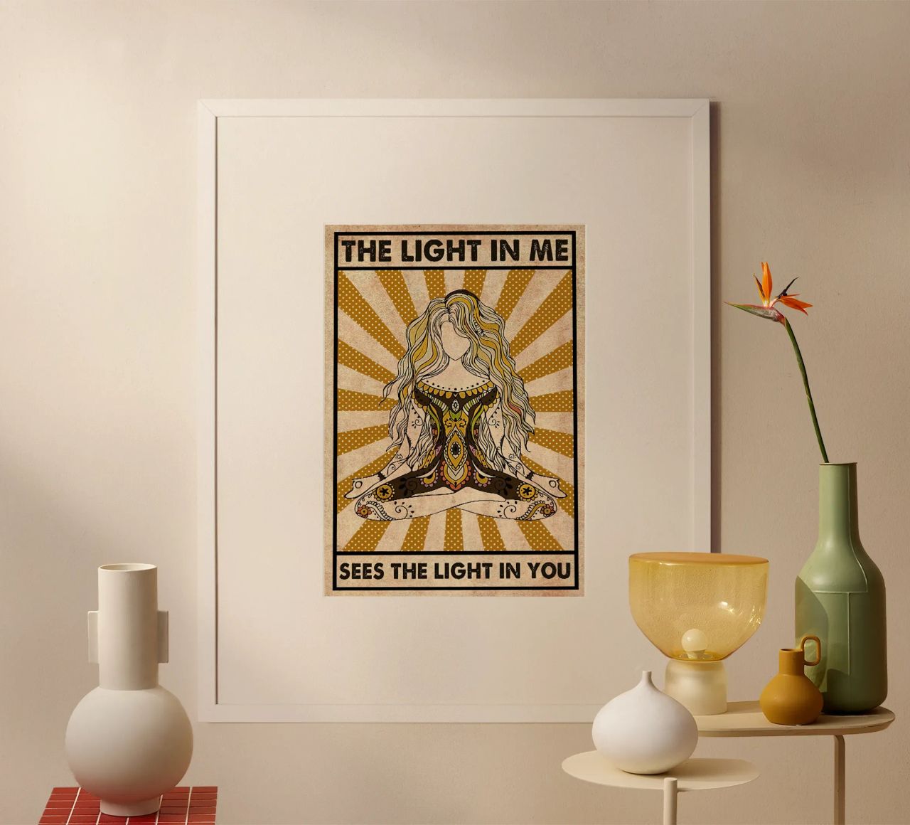 Het licht in mij ziet het licht in jou Poster Yoga poster van Aaronshop