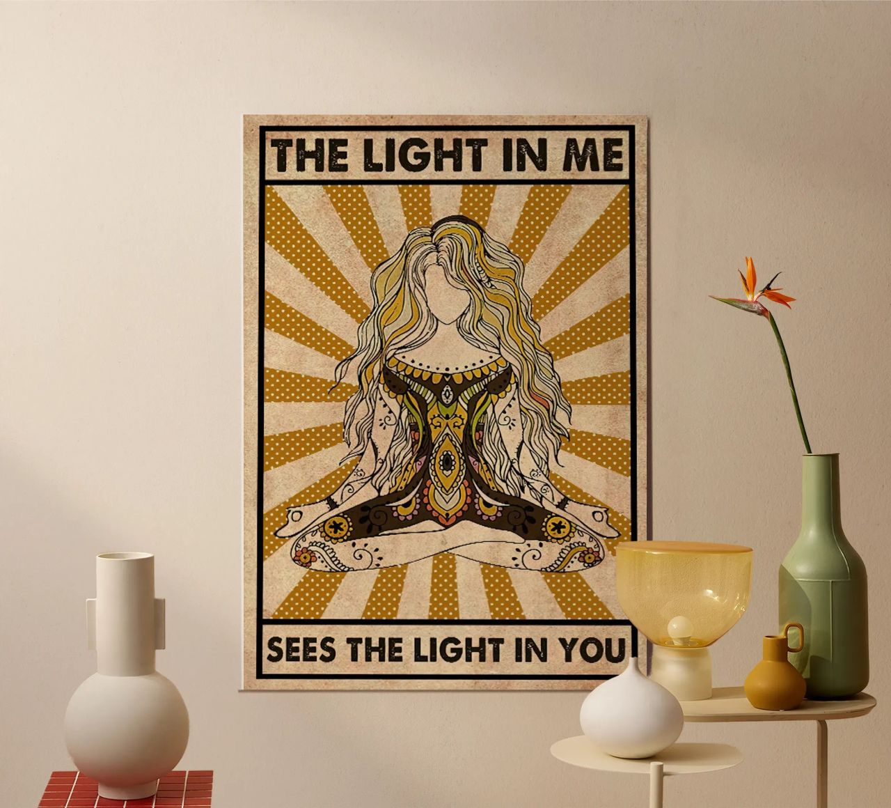 Het licht in mij ziet het licht in jou Poster Yoga poster van Aaronshop