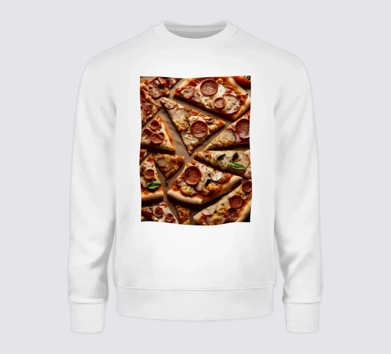 una deliziosa varietà di tranci di pizza assortiti, conditi con felpa da DesignDoodle