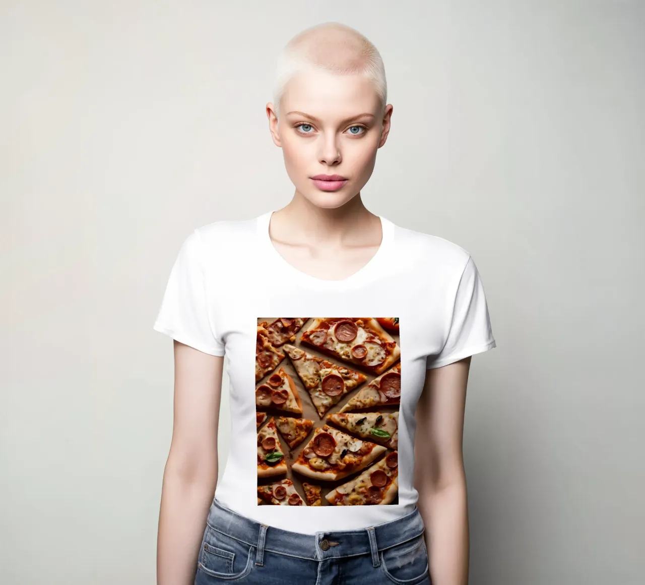 una deliziosa varietà di tranci di pizza assortiti, conditi con t-shirt da donna da DesignDoodle