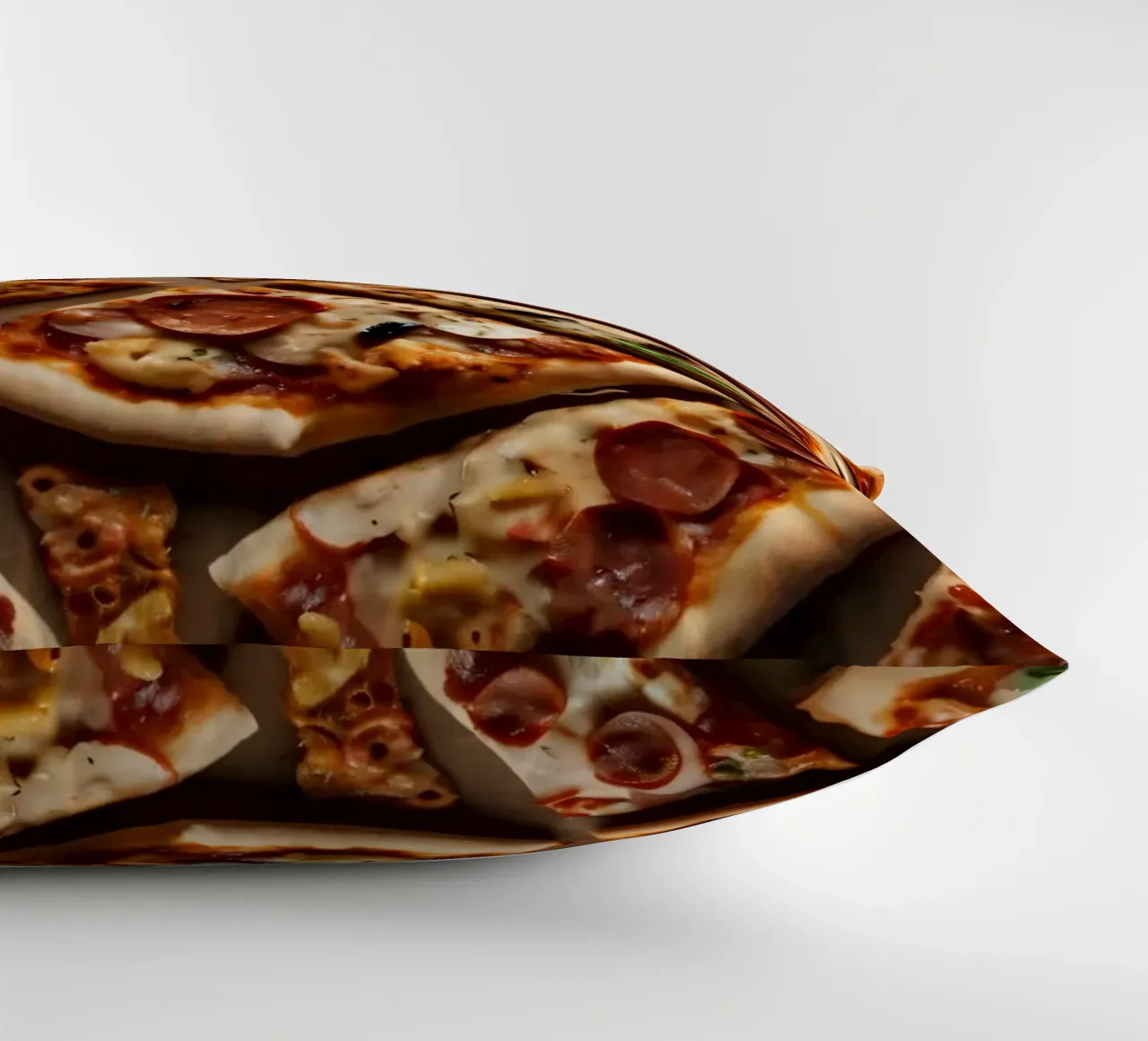 una deliziosa varietà di tranci di pizza assortiti, conditi con cuscino da DesignDoodle