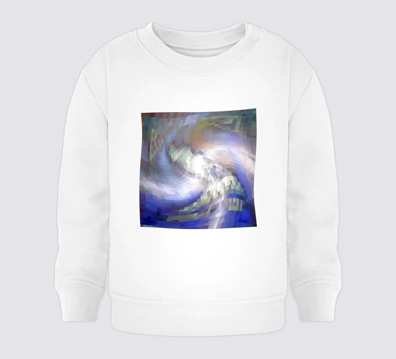 Illusione di un vortice bluastro e bianco-violaceo in stile mosaico felpa neonato da Gürsel Yesil Digital Art