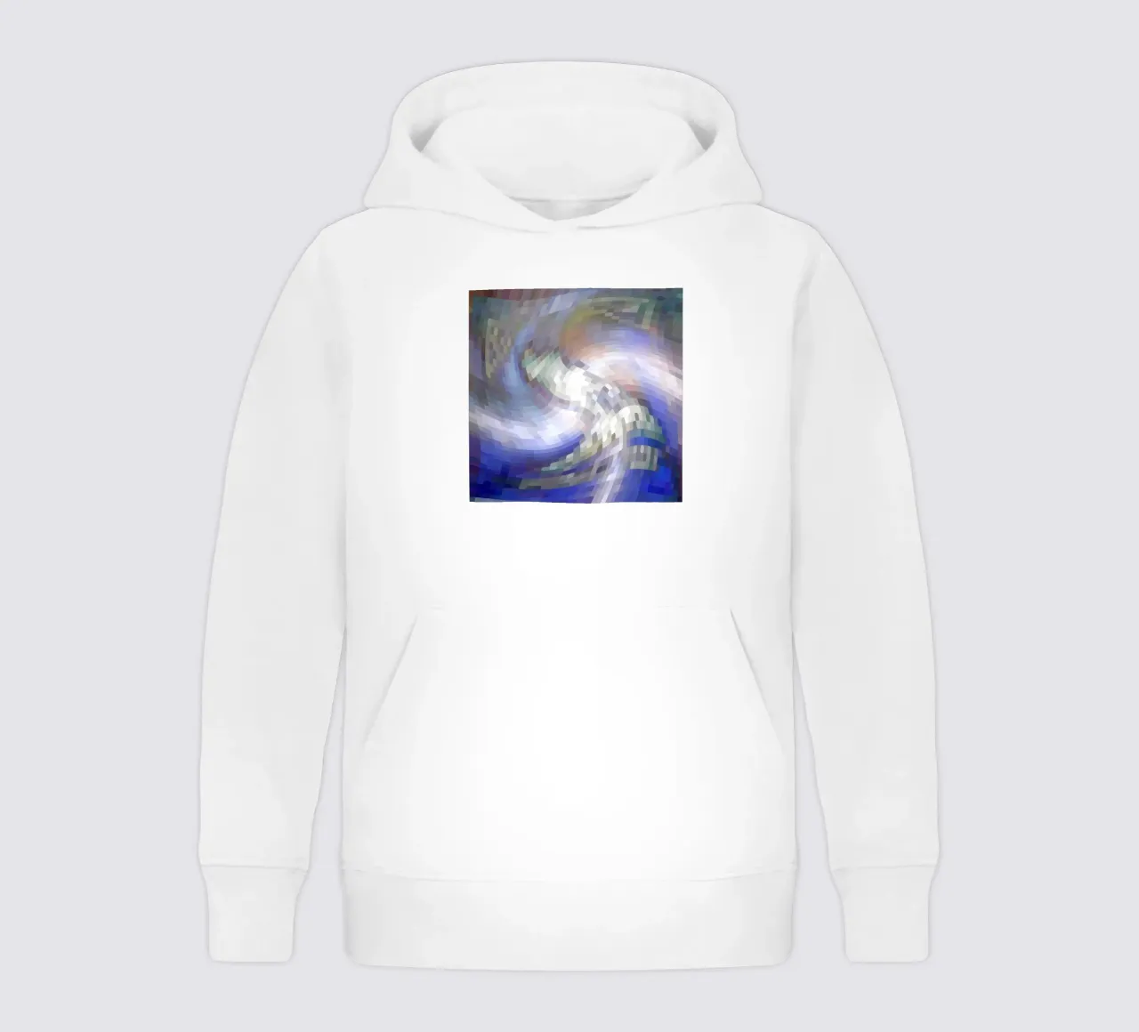 Illusione di un vortice bluastro e bianco-violaceo in stile mosaico felpa bambino con cappuccio da Gürsel Yesil Digital Art