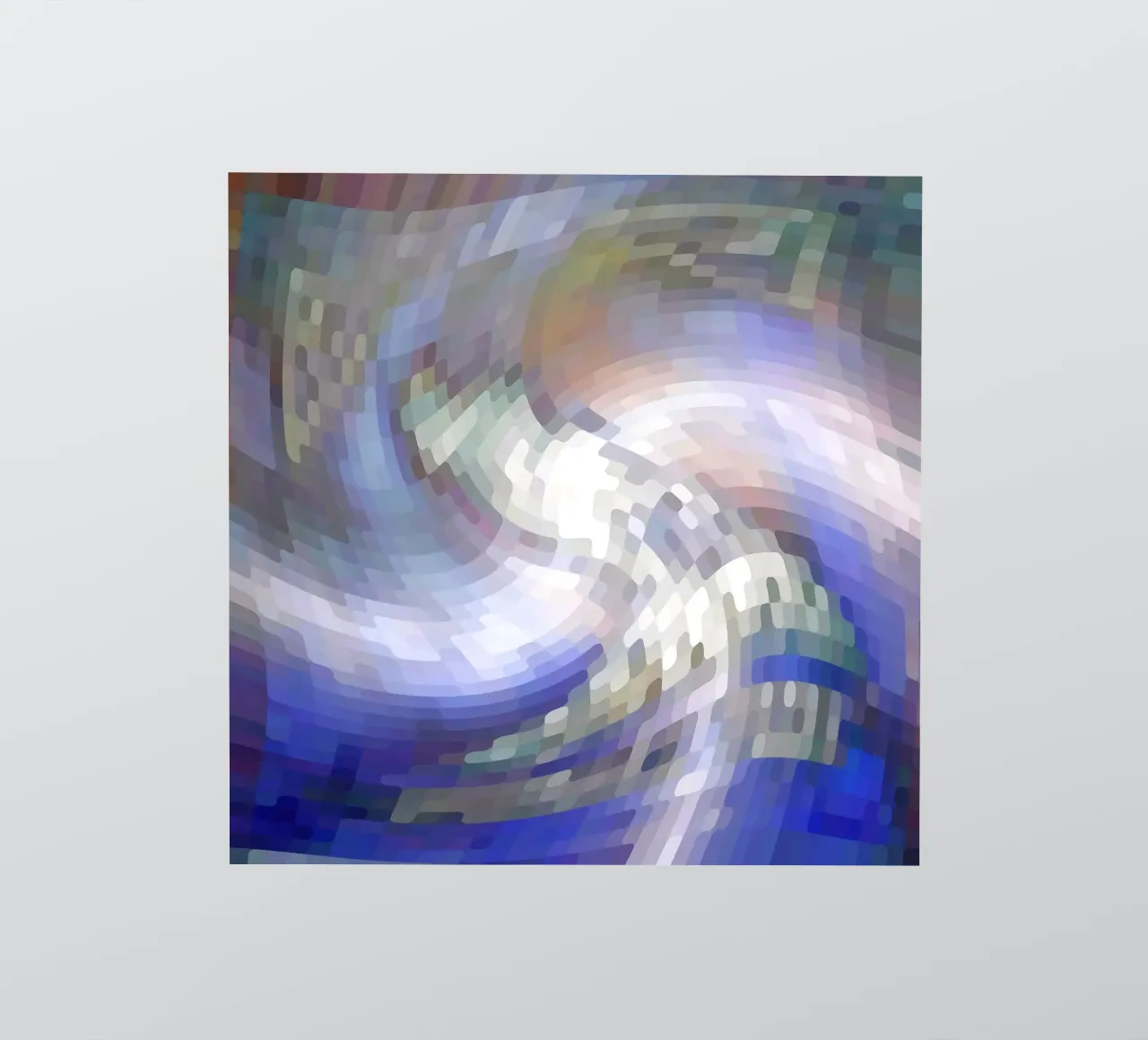 Illusione di un vortice bluastro e bianco-violaceo in stile mosaico adesivo da Gürsel Yesil Digital Art