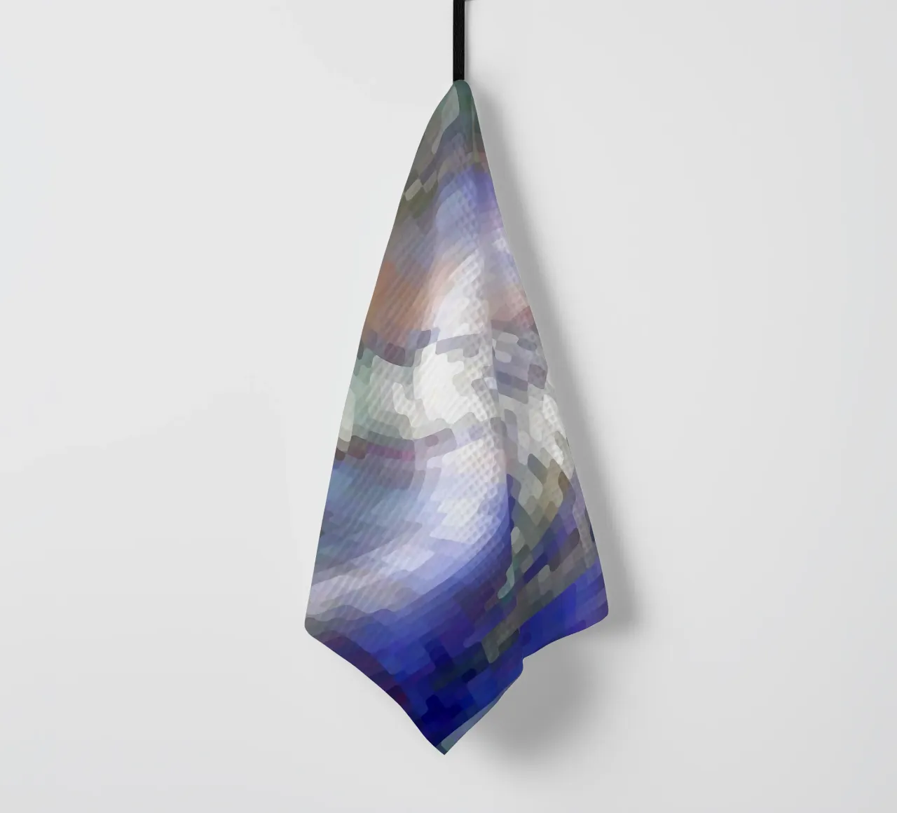 Illusione di un vortice bluastro e bianco-violaceo in stile mosaico canovaccio da cucina da Gürsel Yesil Digital Art