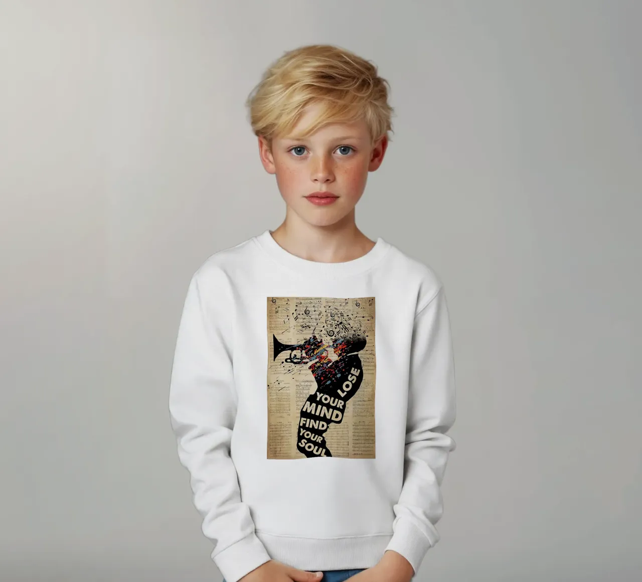L'uomo ha suonato la tromba felpa bambino da Aaronshop
