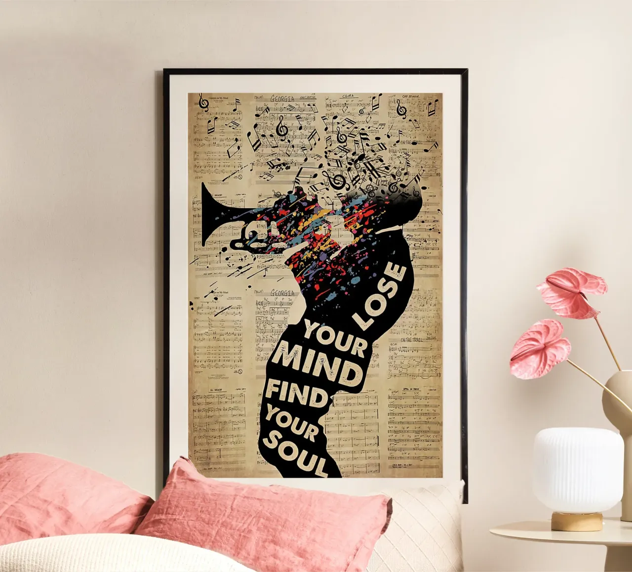 The Man Blew The Trumpet poster with plastic frame by Aaronshop