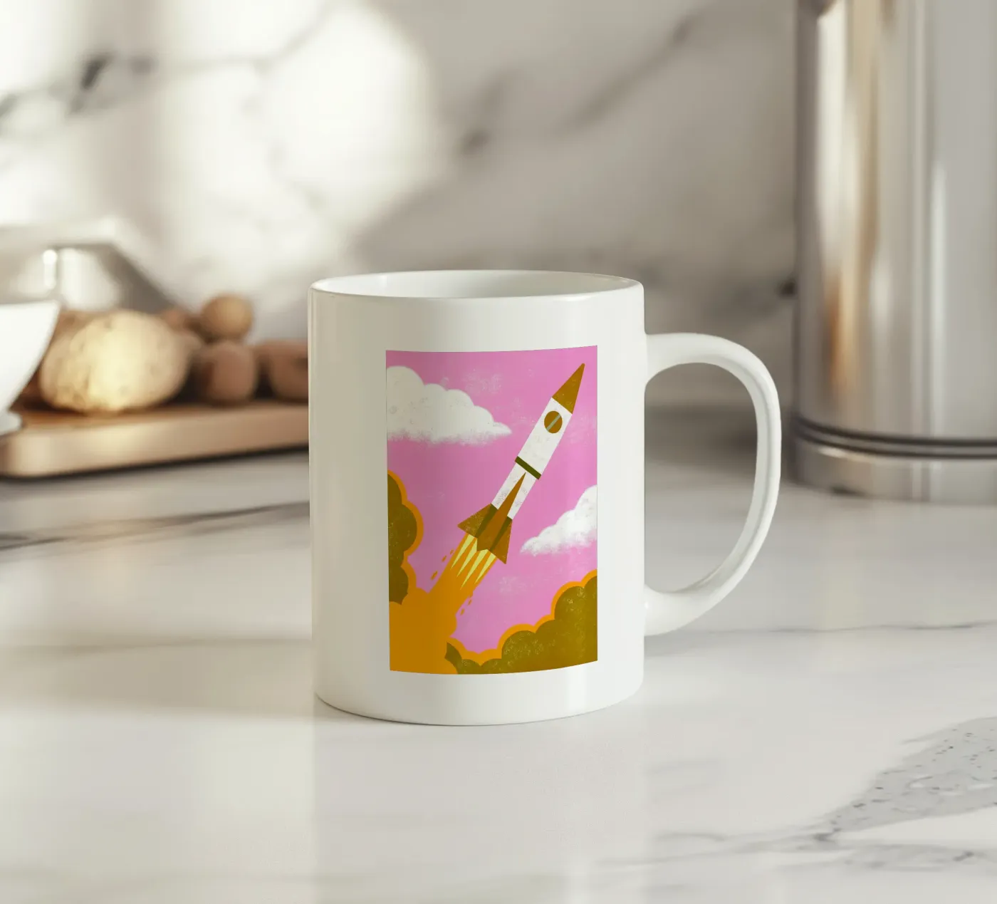 Flying Rocket ceramic mug by THE LATEST SHOP