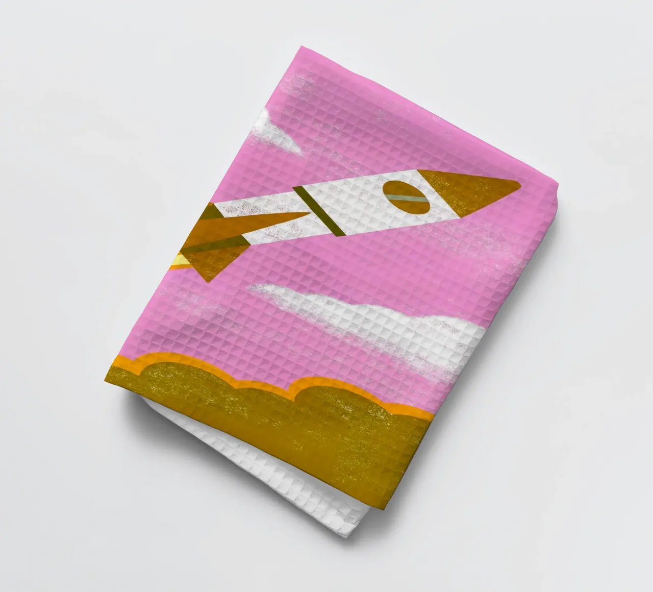 Flying Rocket tea towel by THE LATEST SHOP
