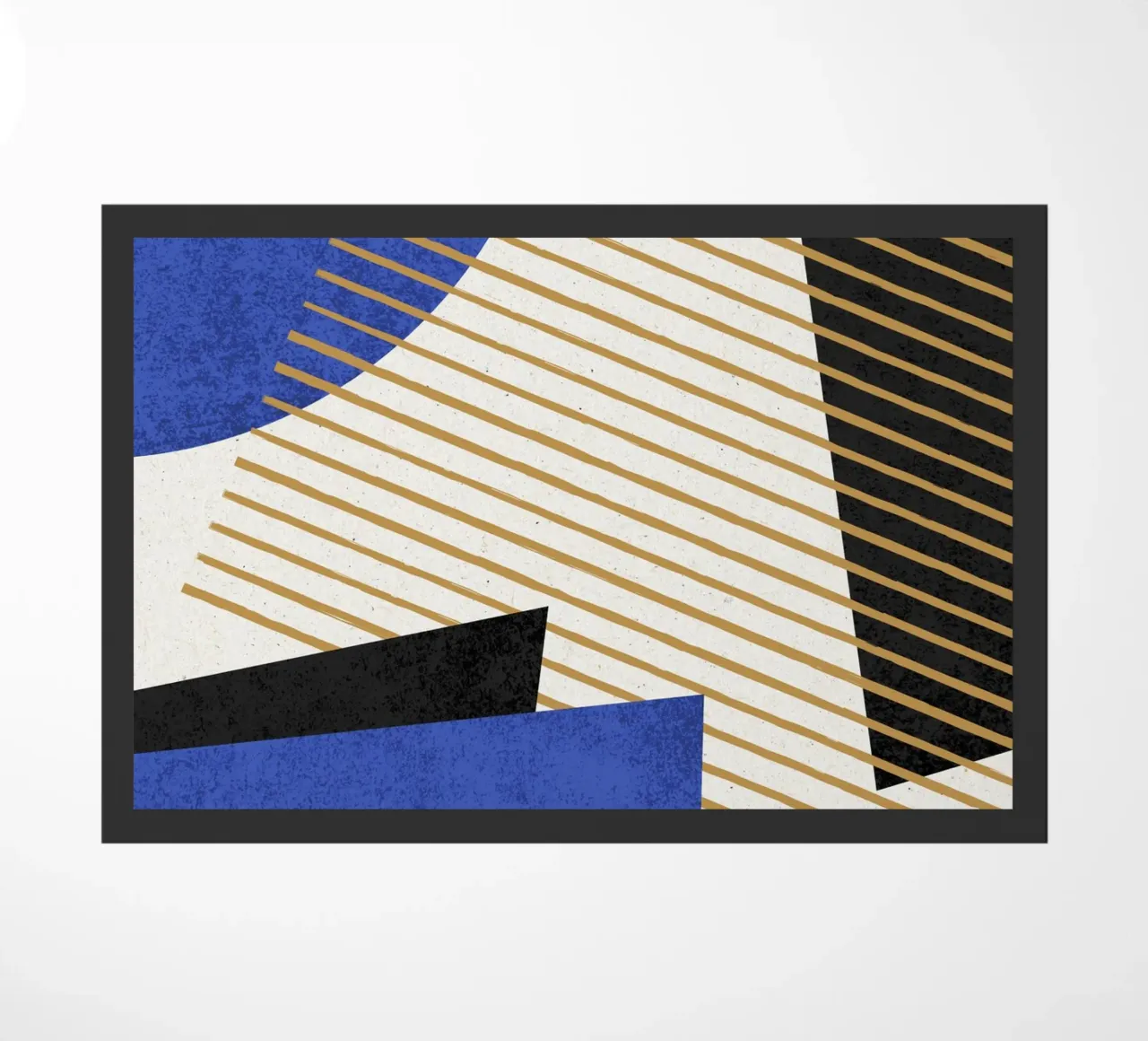 Rayas Círculo Geométrico Abstracto Patrón 1 - Azul Negro felpudo de MoonlightPrint