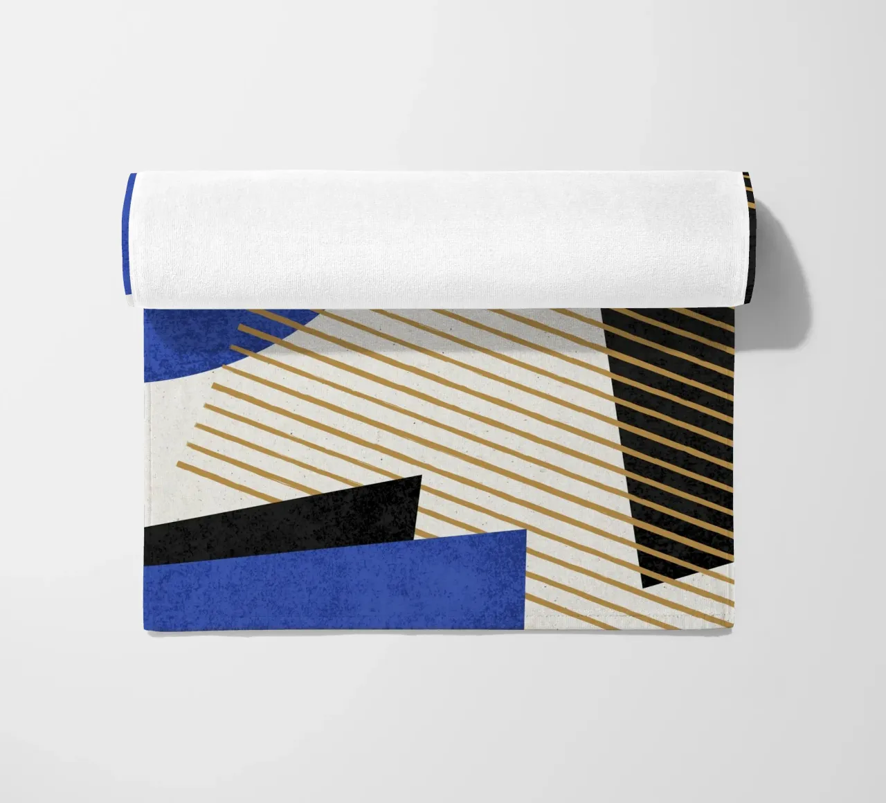 Strisce cerchio geometrico astratto 1 - blu nero telo mare da MoonlightPrint