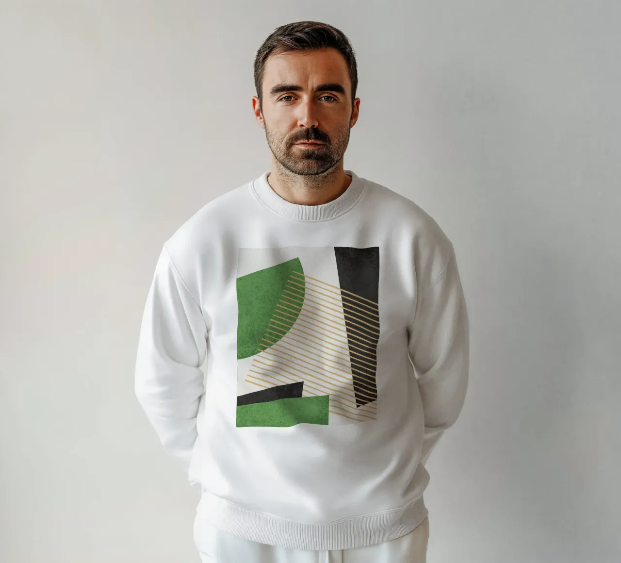 Strisce cerchio geometrico astratto 1 - Verde nero felpa da MoonlightPrint