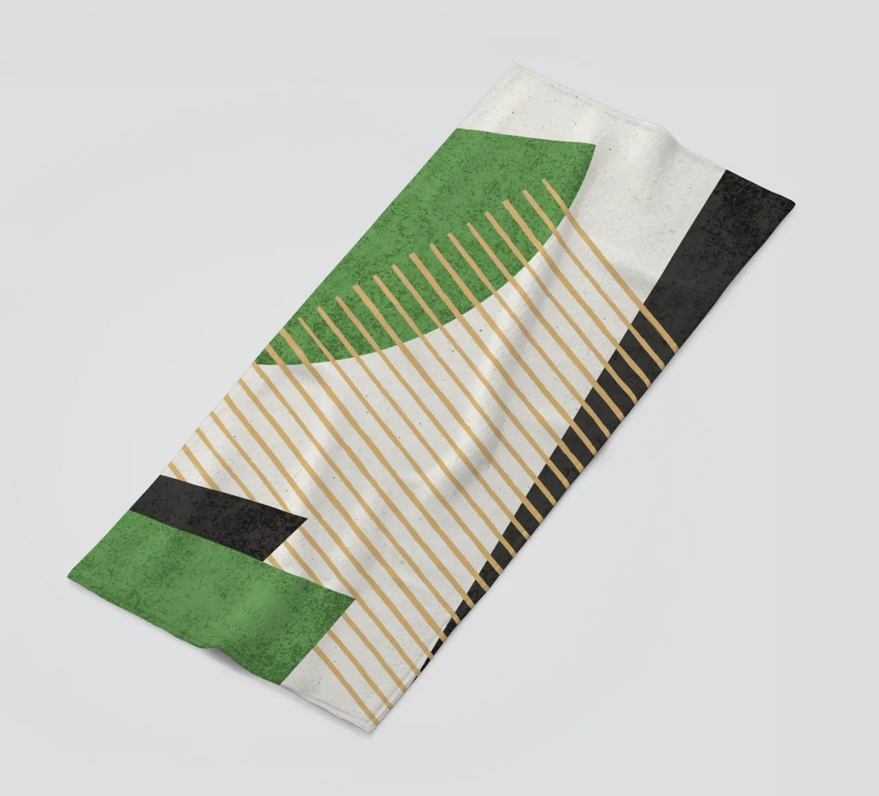 Strisce cerchio geometrico astratto 1 - Verde nero telo mare da MoonlightPrint