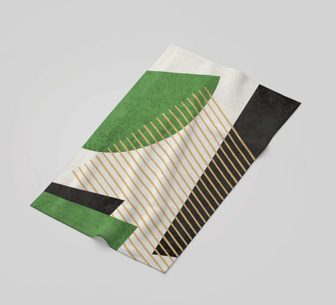 Strisce cerchio geometrico astratto 1 - Verde nero telo mare da MoonlightPrint
