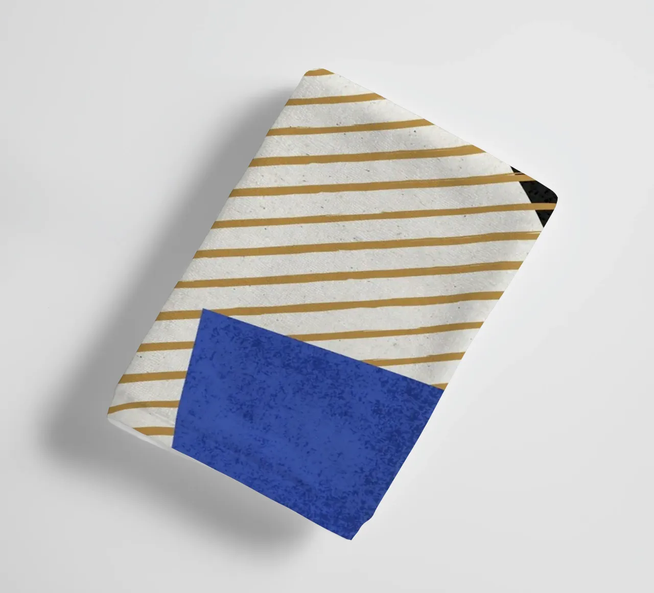 Stripes Circle Geometric Abstract Pattern 2 - Blue Black towel by MoonlightPrint