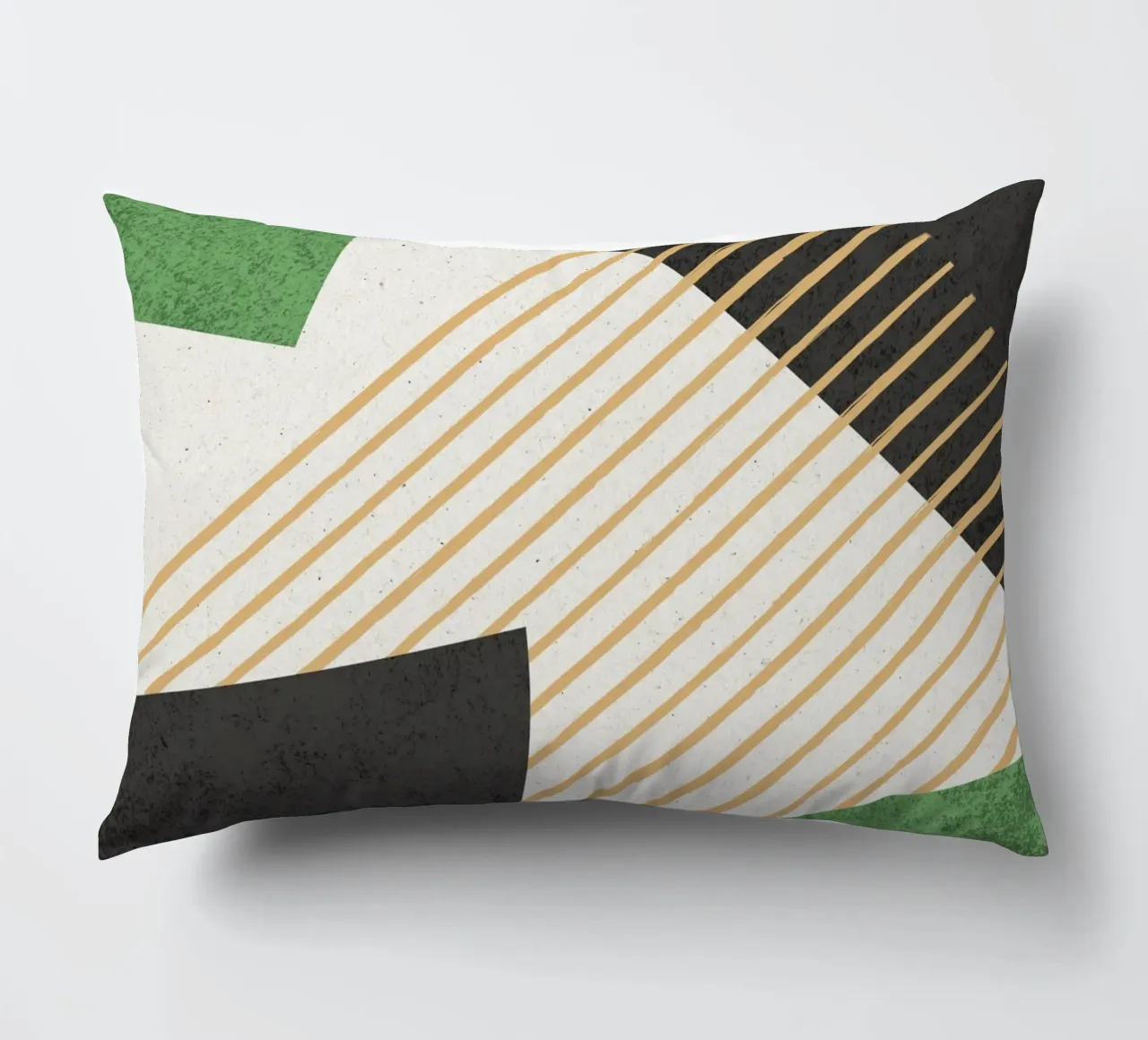 Stripes Circle Geometric Abstract Pattern 2 - Green Black decorative cushion by MoonlightPrint
