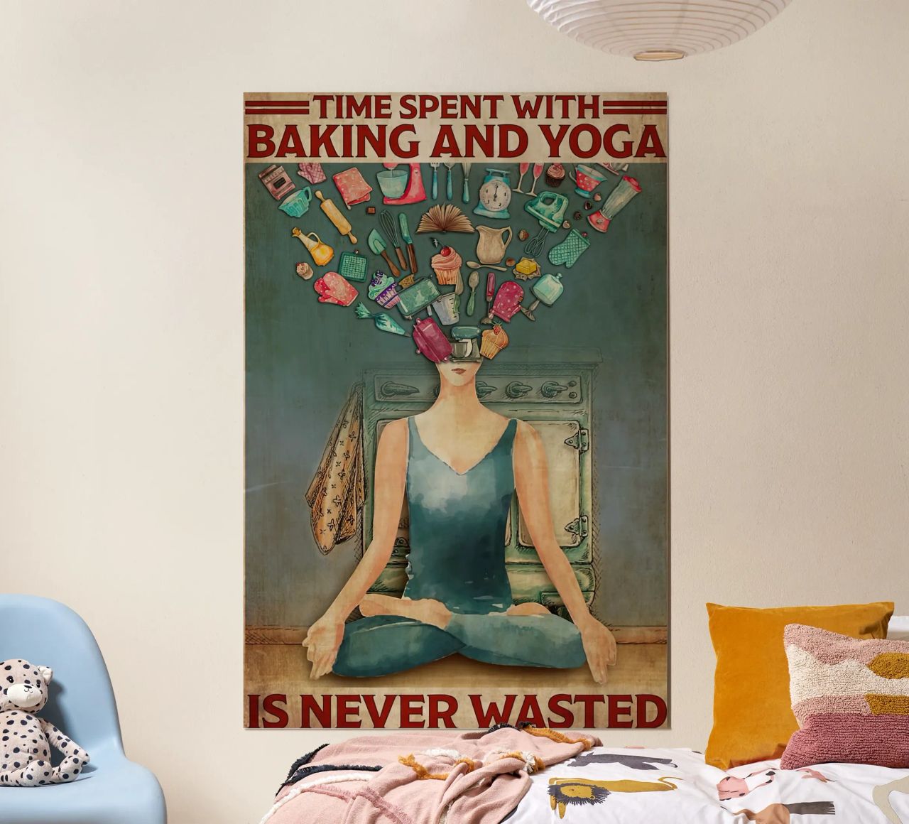 Tijd die je besteedt aan bakken en yoga gaat nooit verloren poster van Aaronshop