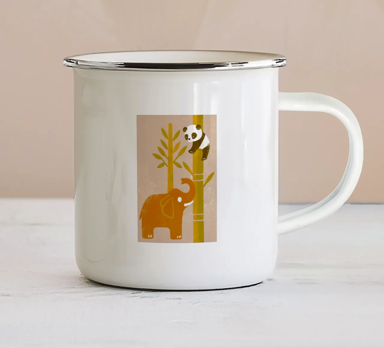 Elefante e Panda tazza in smalto da THE LATEST SHOP