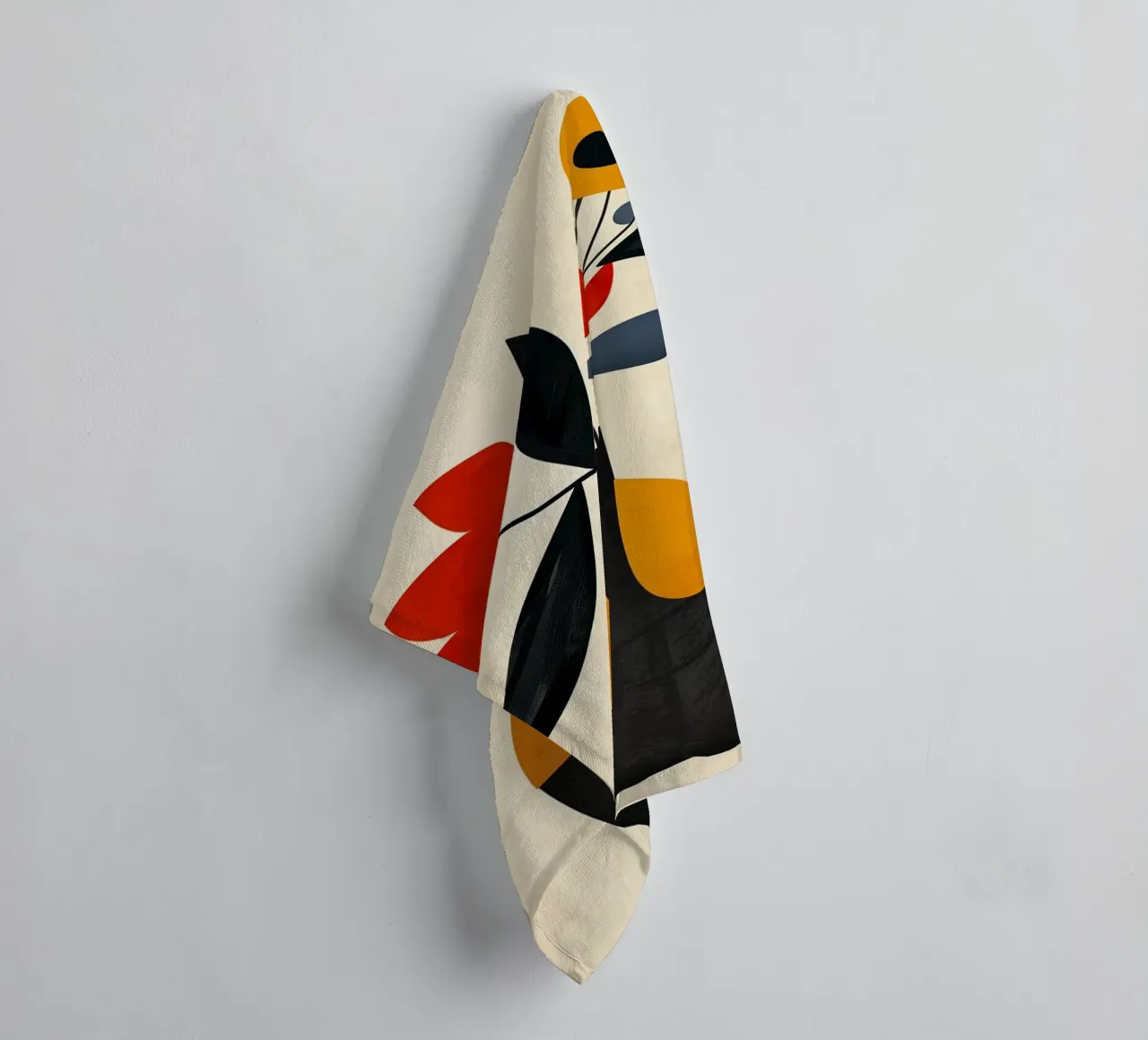 Abstract vase with flowers towel by Imagine