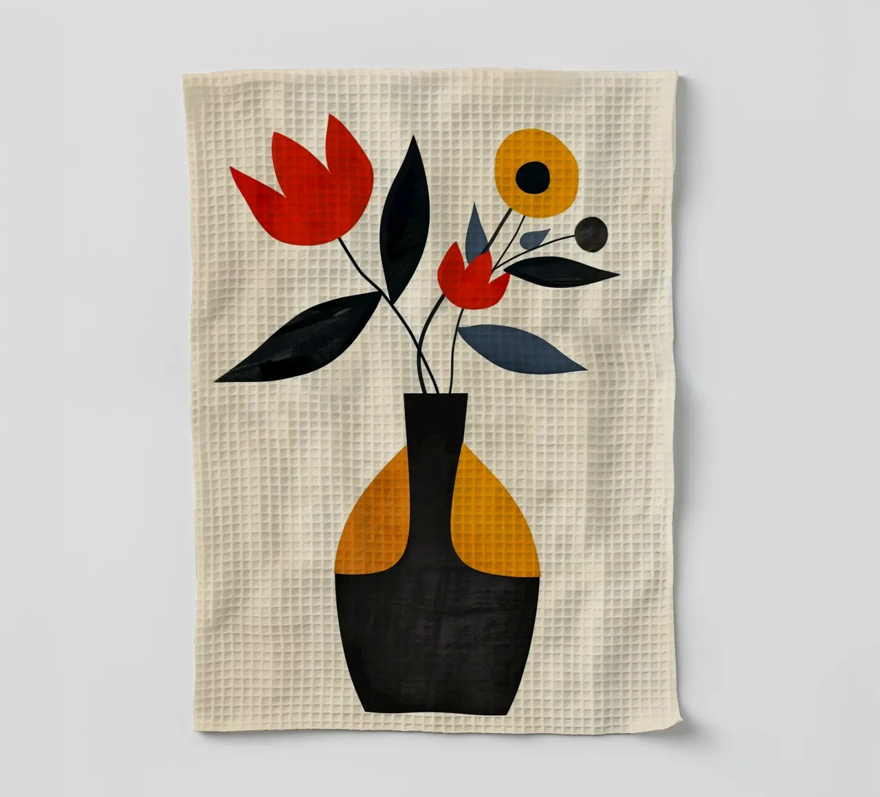Vase abstrait avec des fleurs torchon de Imagine