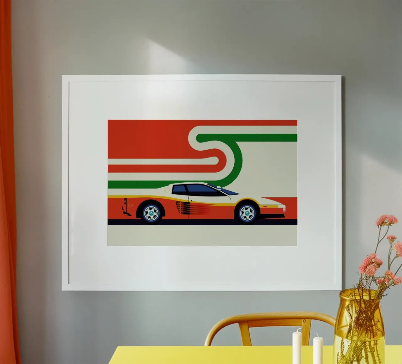 Ferrari Side poster con telaio in legno da Bo Lundberg