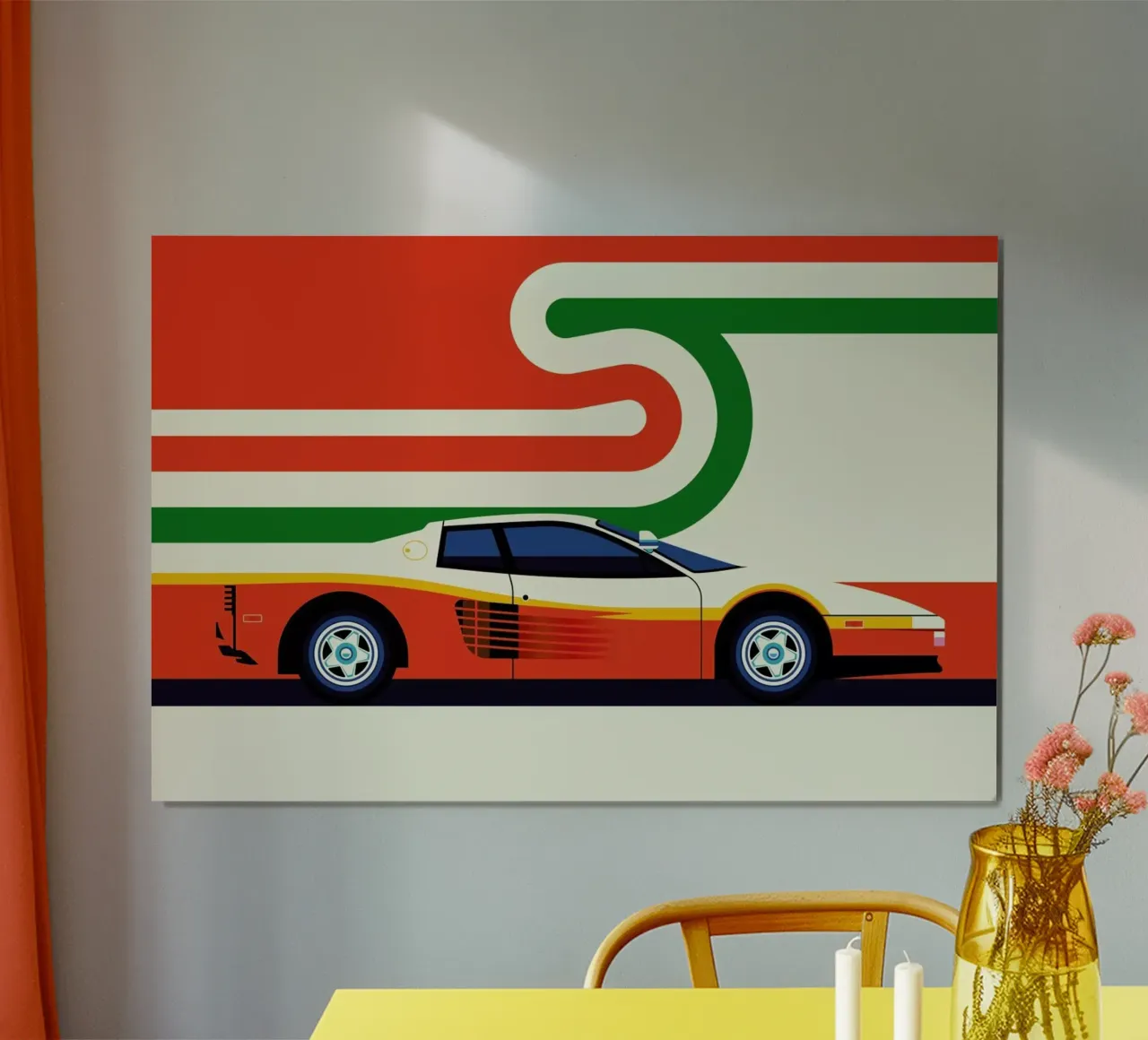 Ferrari Side poster con telaio in legno da Bo Lundberg