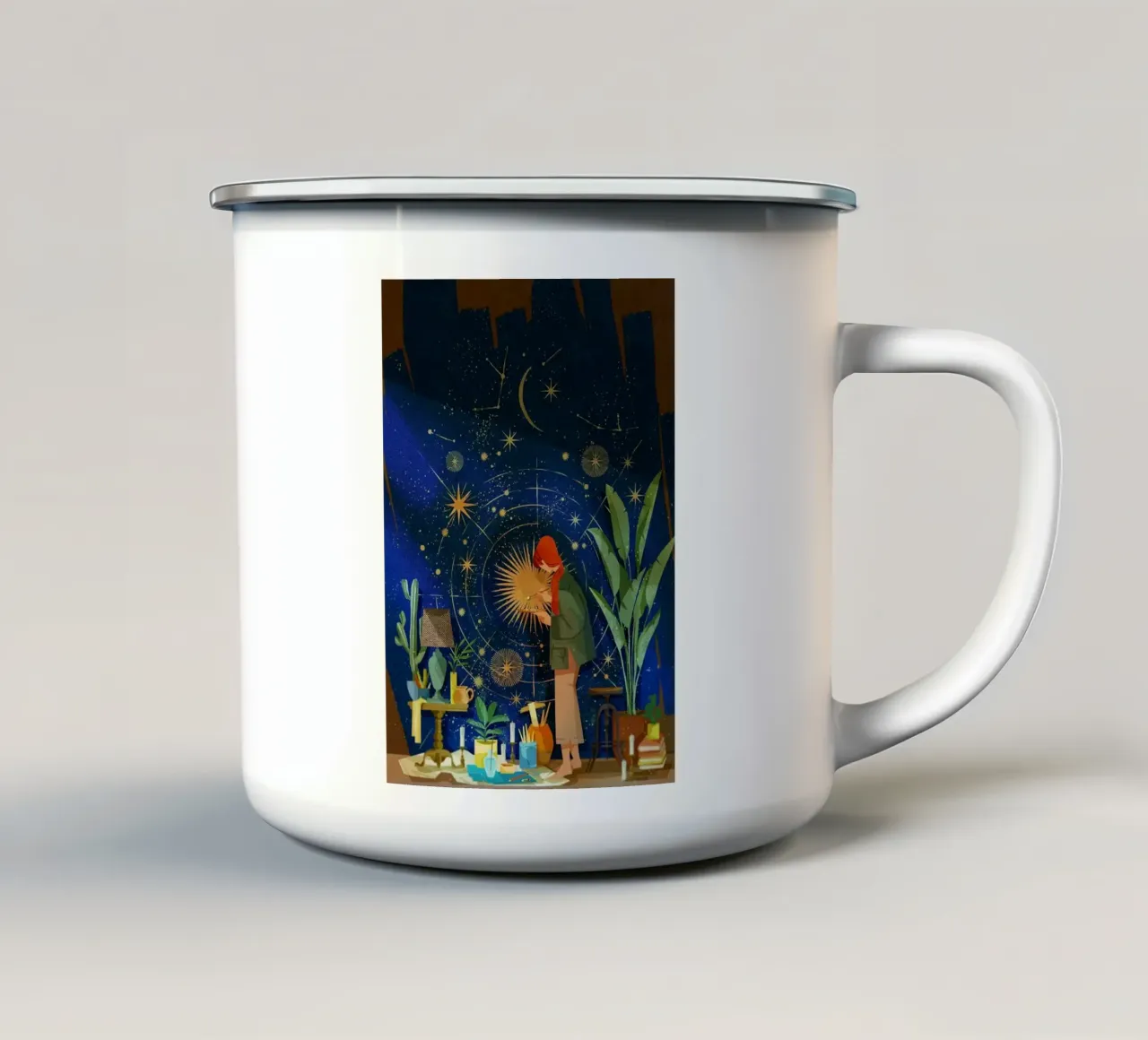 costellazione di stelle tazza in smalto da John C Labut