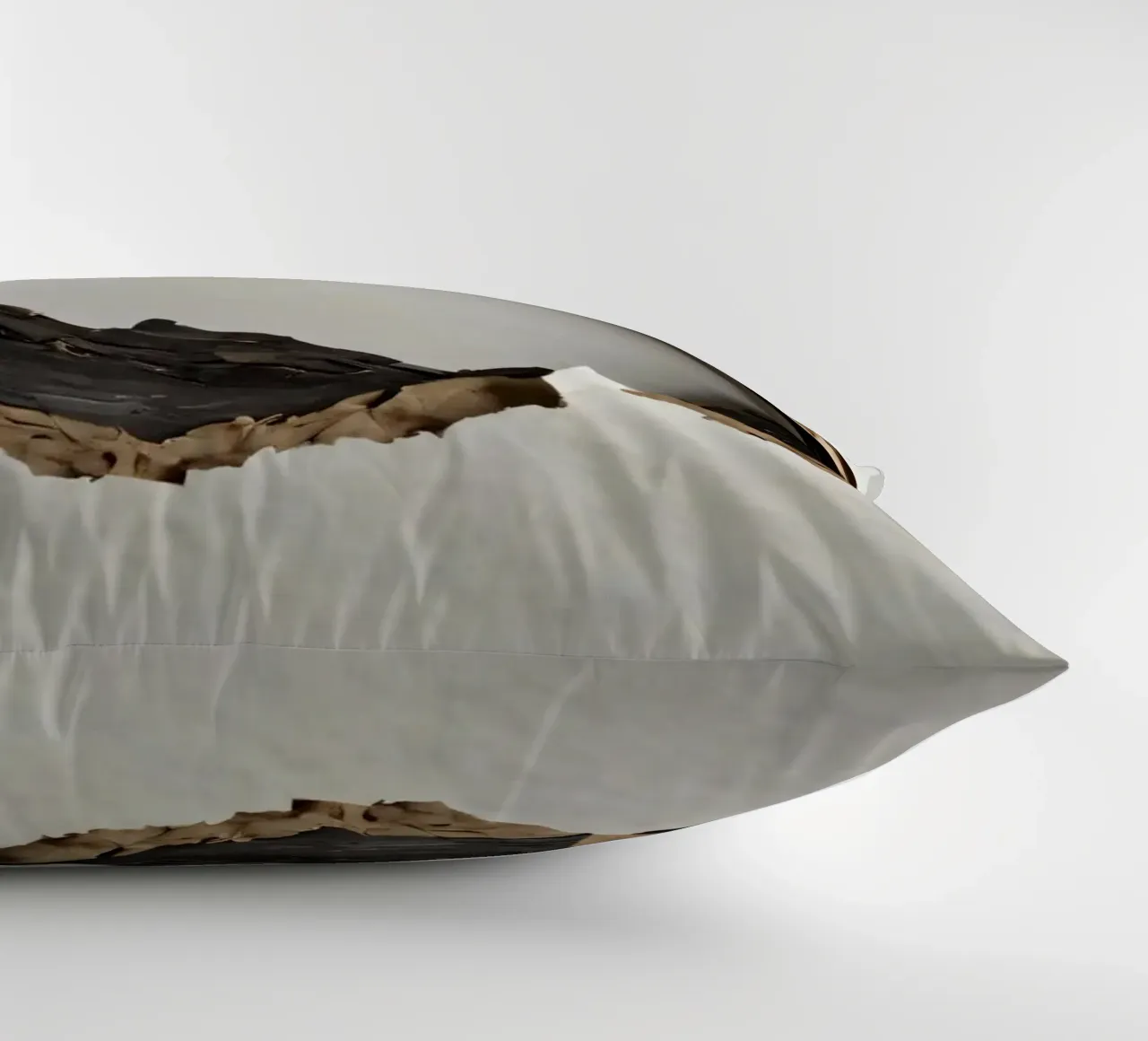 Un grande foro irregolare in una parete bianca rivela carta strappata. cuscino da DesignDoodle