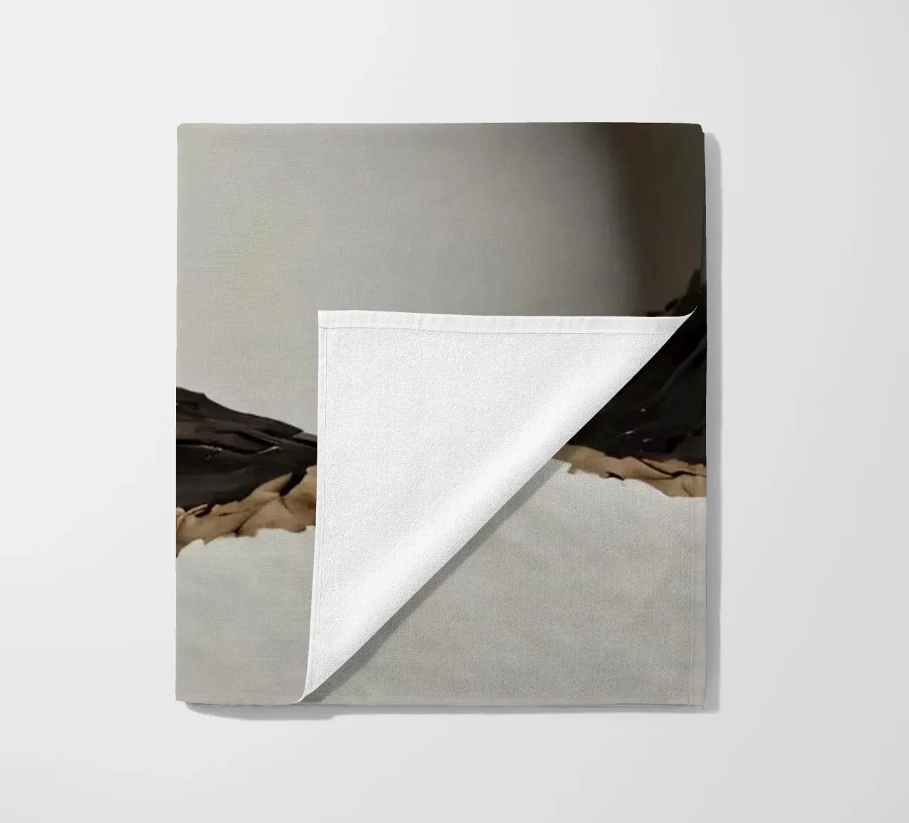 Un grande foro irregolare in una parete bianca rivela carta strappata. telo mare da DesignDoodle