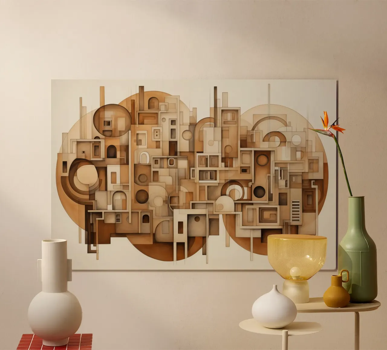 Città astratta poster con telaio in alluminio da Imagine