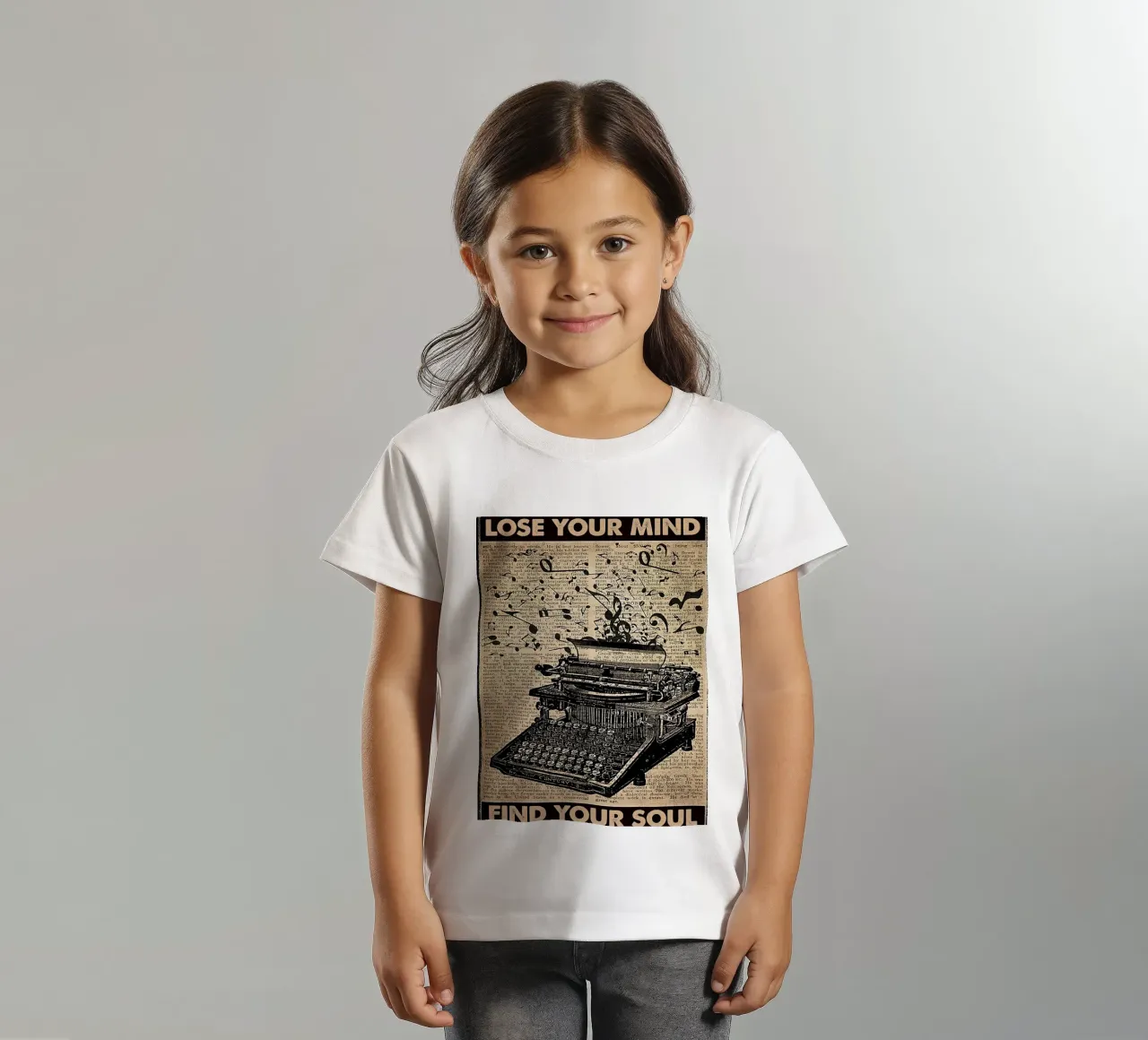 Typewriter Lose Your Mind, Find Your Soul kids t-shirt by Aaronshop