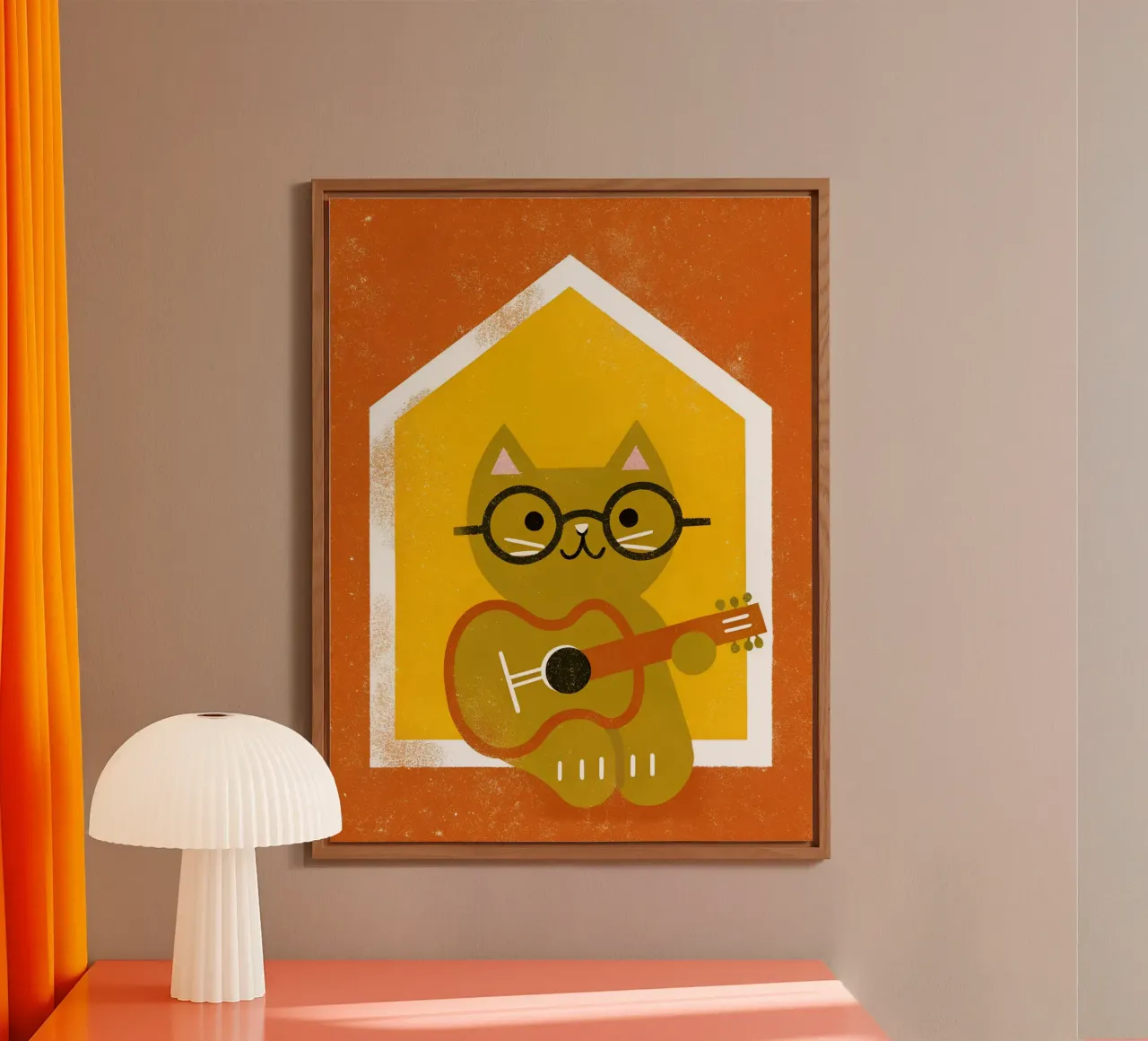 Guitar Cat alu-dibond by THE LATEST SHOP