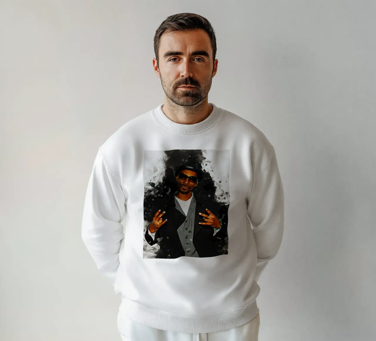 Mancha de retrato Snoop Dogg sudadera de Gunawan Rb