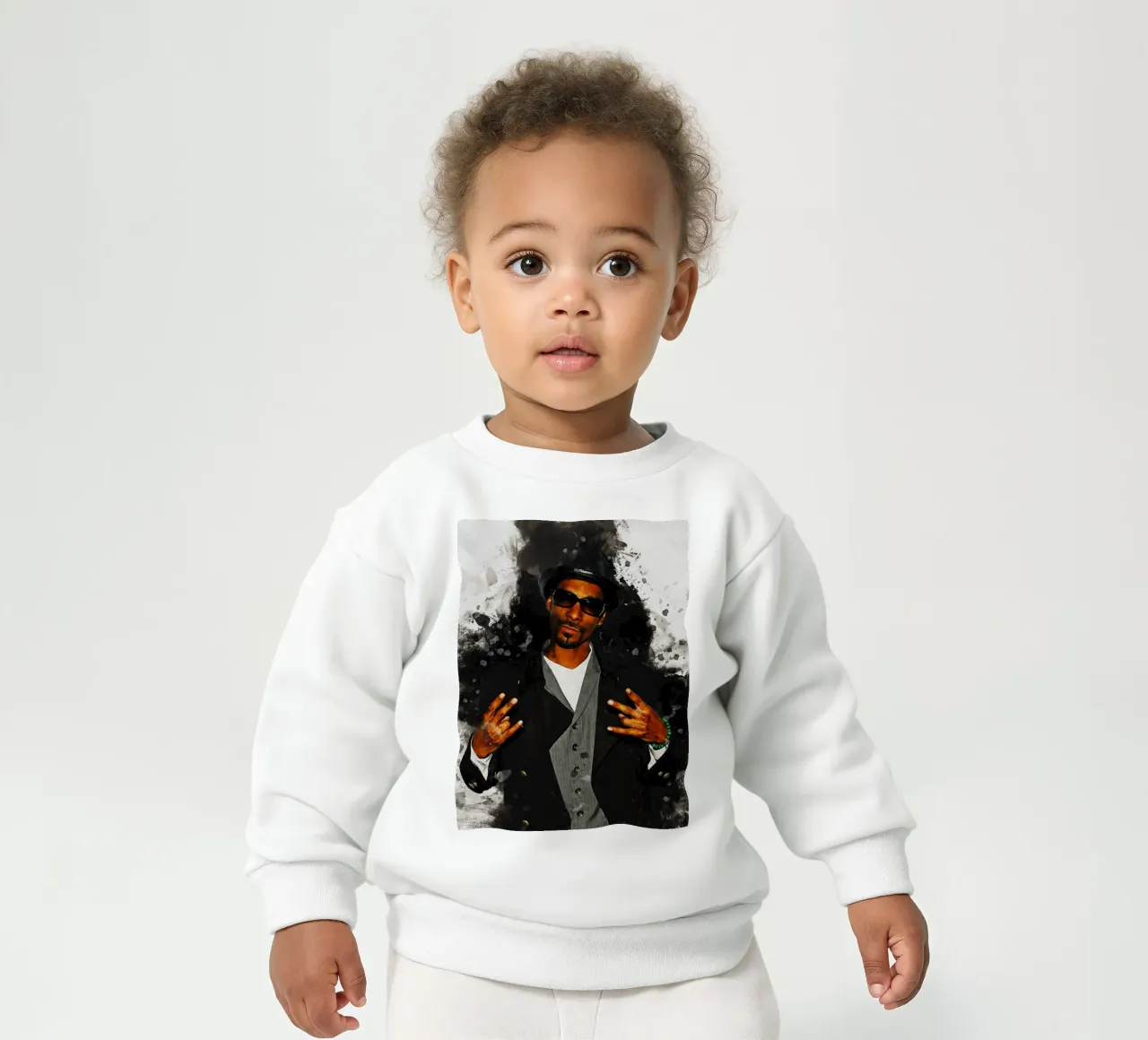 Mancha de retrato Snoop Dogg sudadera de bebé de Gunawan Rb