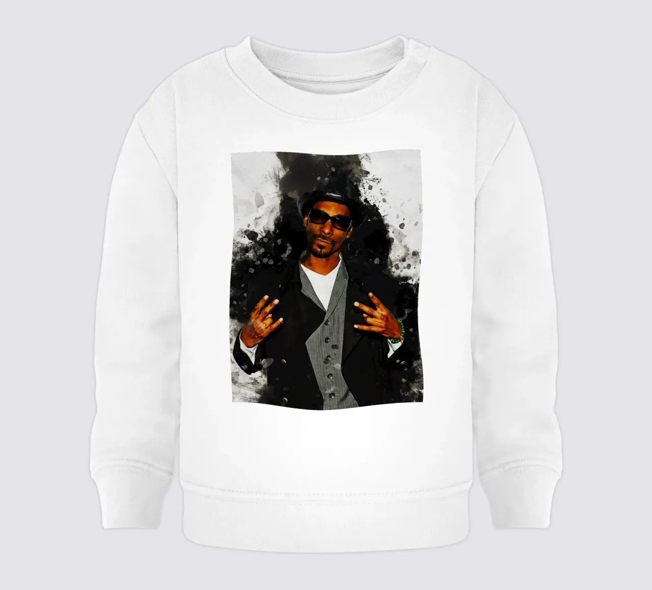 Mancha de retrato Snoop Dogg sudadera de bebé de Gunawan Rb